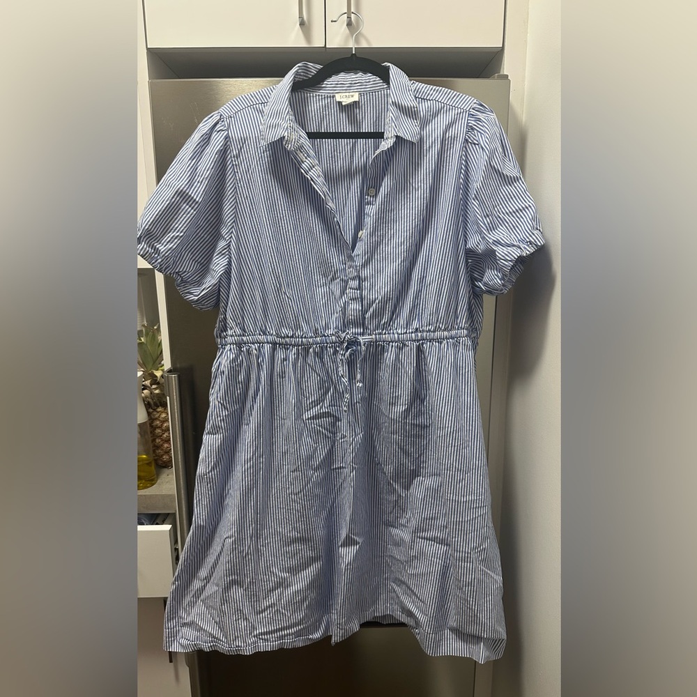J. Crew Blue and White Striped Mini Dress